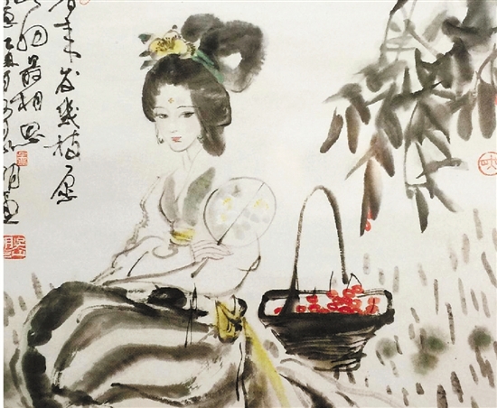 “吾道虽至简，画从生活来”——吴山明高晔画展在杭举行 吴山明作品《相思》局部