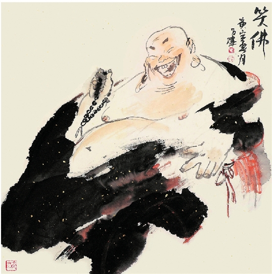 王玮 佛颜常笑 66×66cm