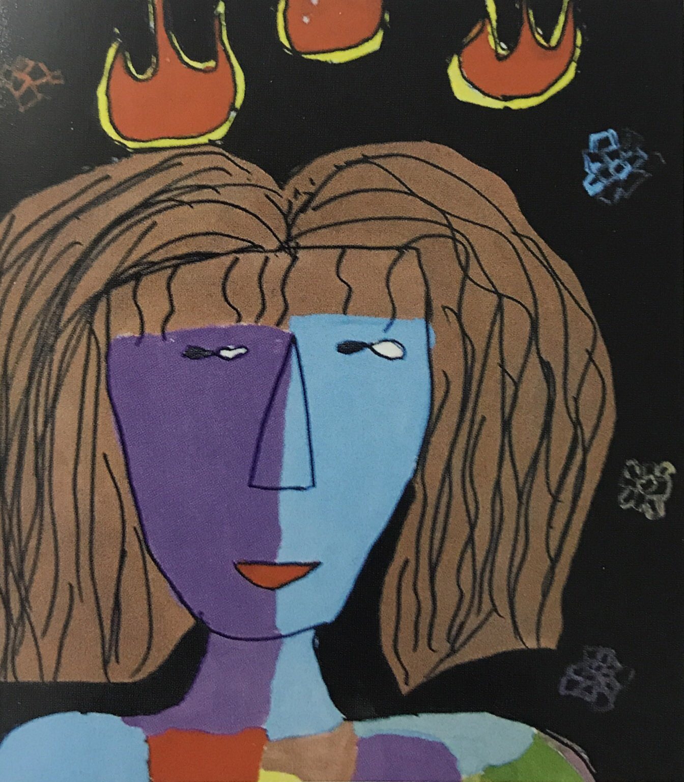 评析:作品构图合理,主体突出,形象鲜明,采取概括的手法进行造形,有一定的形式美感。局部线处理可以再有序些。