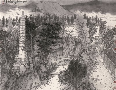 西泠秋意图 146cm×185cm 纸本水墨 2012年