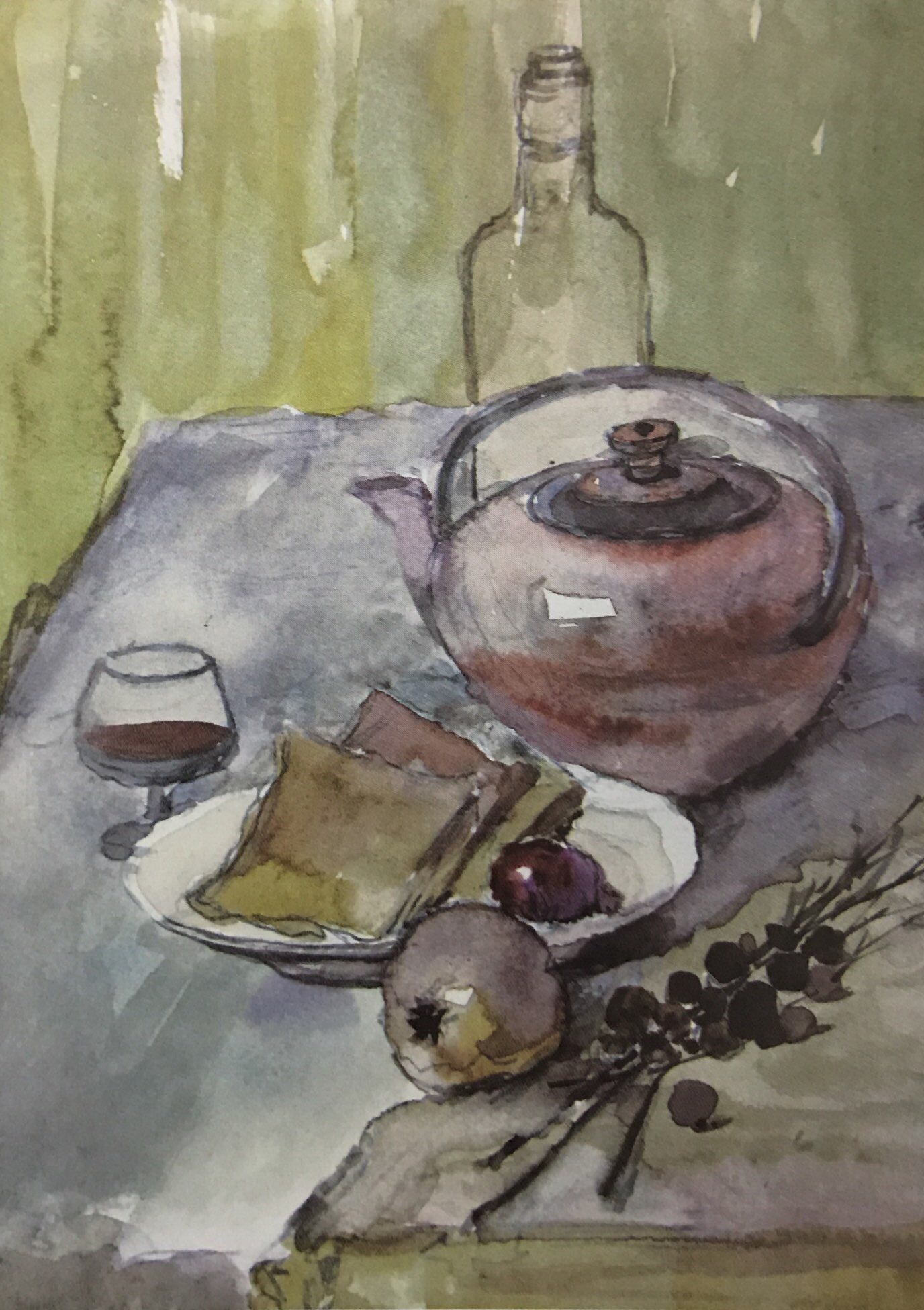 评析:构图适当,主体突出,画面统一稳定,冷暖关系明确。但在前景小物品的处理上略显简单。