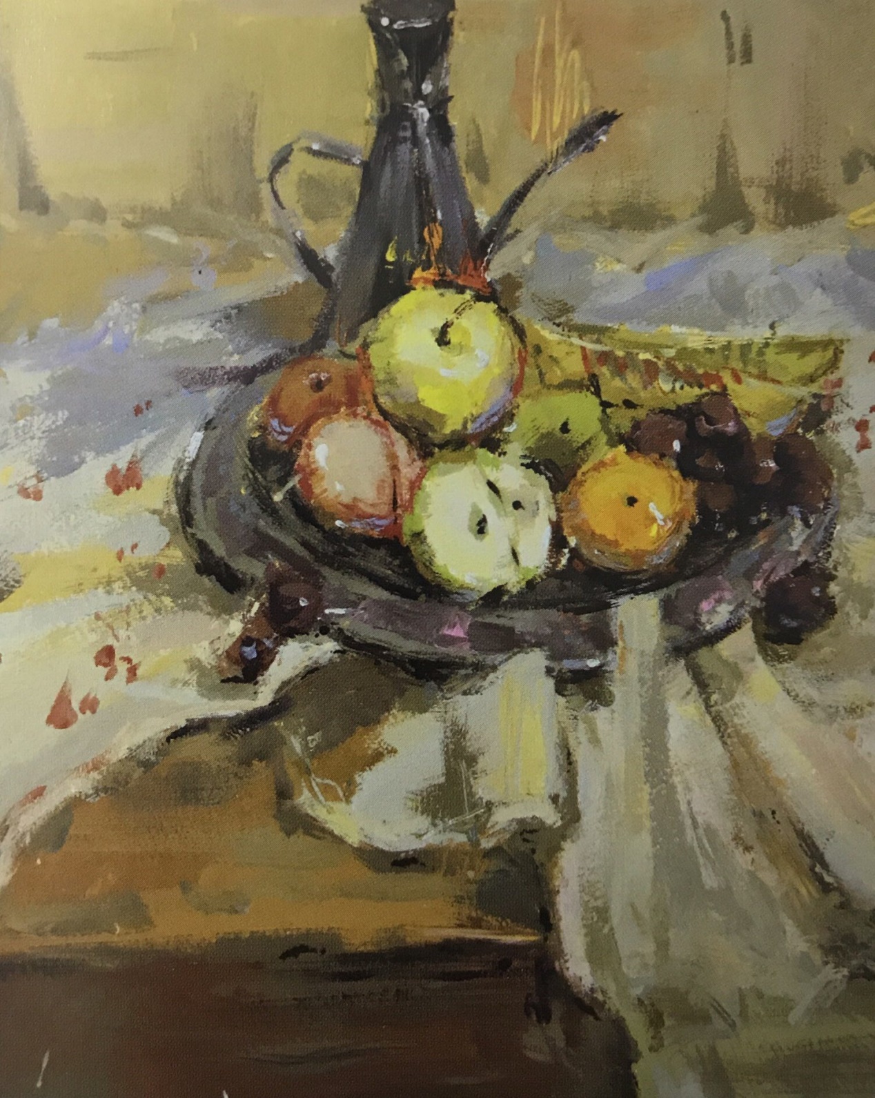 作品构图偏高且过于集中,造型基本到位,有一定的整体感和画面效果,色调明确、统一、稳定。