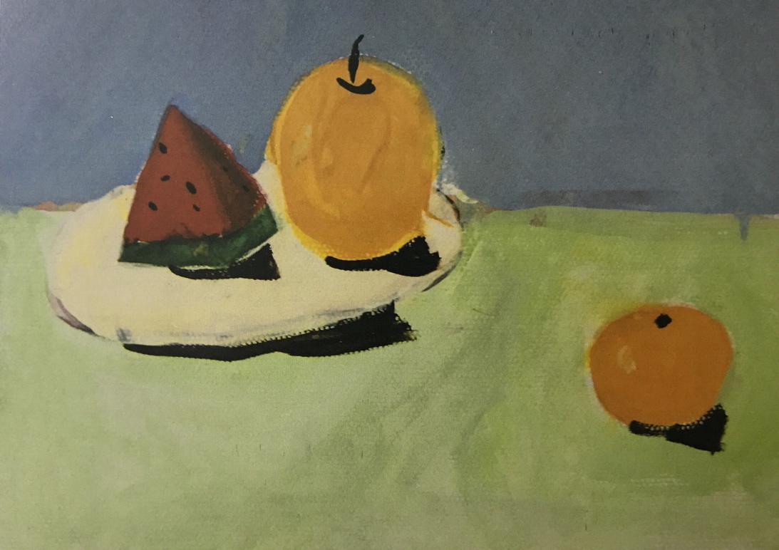 这张作品比较完整,调子统一,物体形象突出,构图基本合理。不足的地方有:对色彩的理解和拓展不够,以至在塑造过程中应有的色彩表达不够。