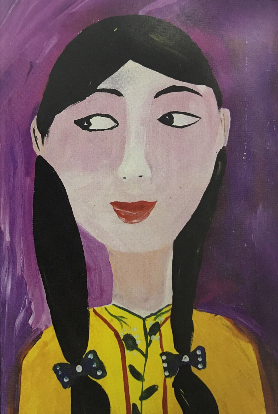 这张作品构图饱满,调子统一,用色沉稳,形象生动,表达质朴大方,黄色的衣服与局部的处理使画面有一定的意味。