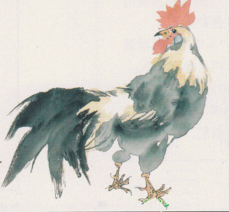 07.gif 用大笔橙黄罩染羽毛和爪子。