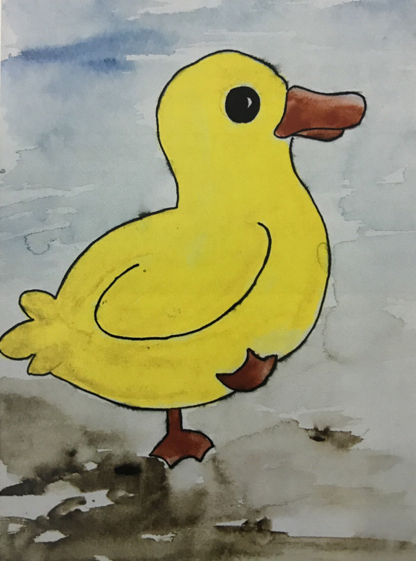 这是一张以设色勾线手法完成的作品,主体突出,形象鲜明直观。但作为一种专业练习或考试,对象在水彩性能发挥上略显弱了些。